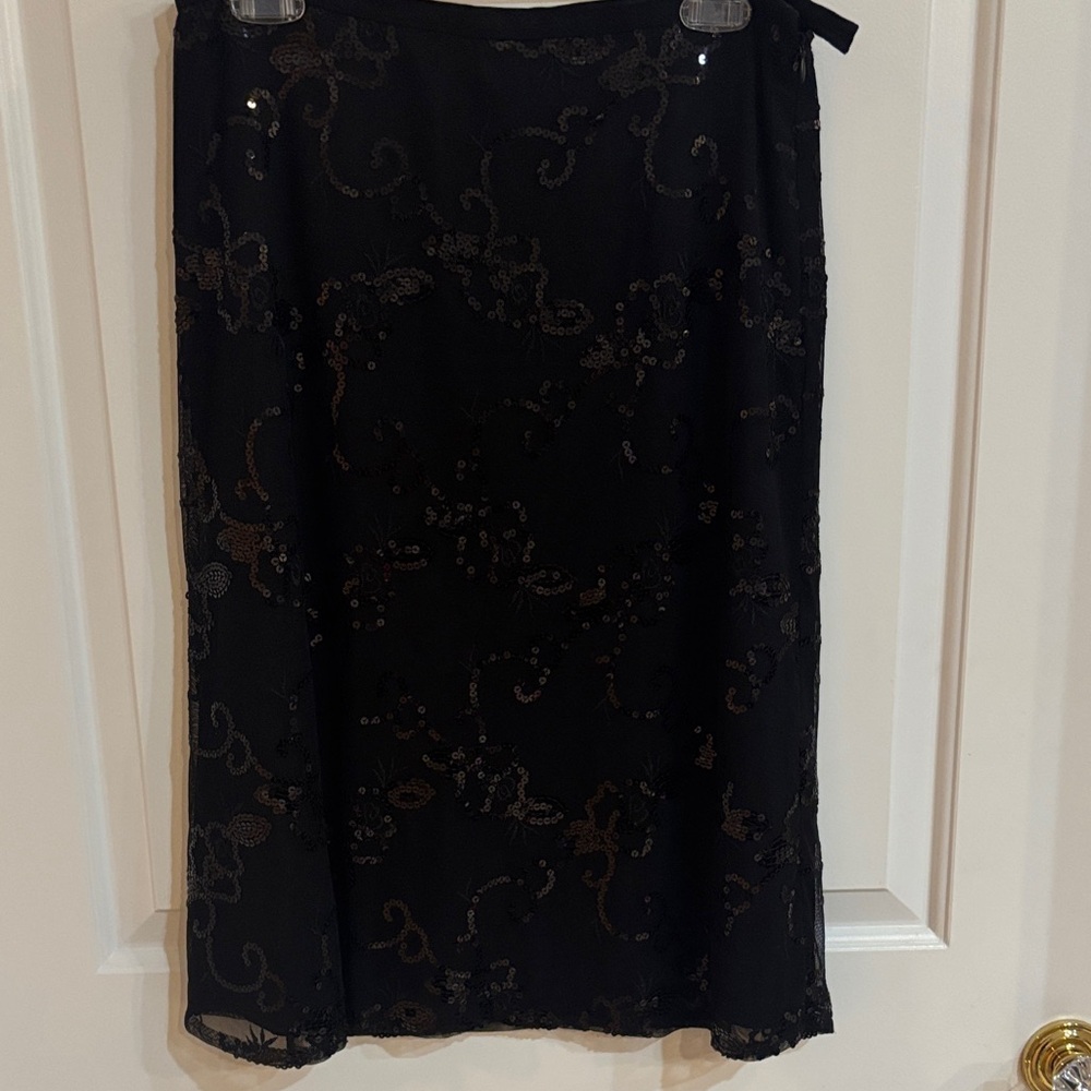 Grace Black Floral sequin Pencil Skirt Sz 10
